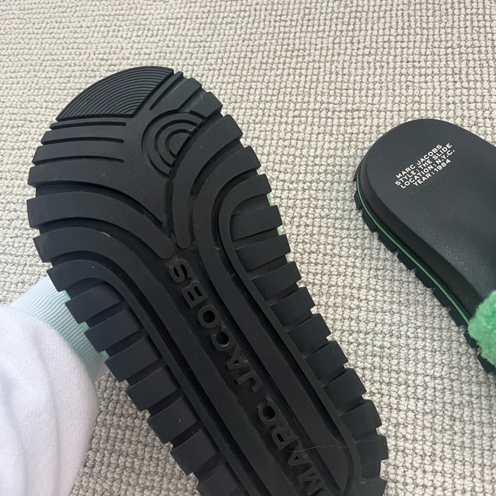 Green Fuzzy Marc Jacobs Slides - image 2